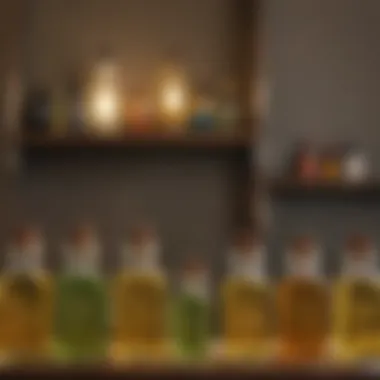 Diverse Selection of Carrier Oils A variety of carrier oils displayed in glass bottles