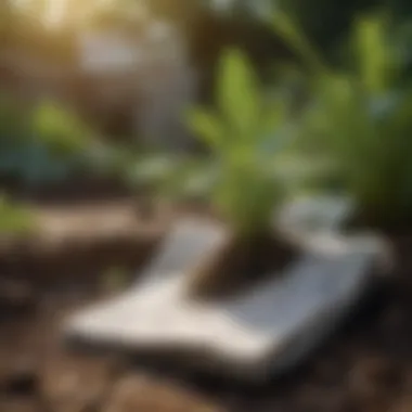Promoting Plant Growth with Newspaper Healthy plants thriving in a garden with newspaper mulch