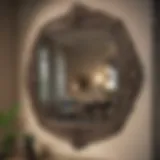Elegant mirror adorned with intricate vinyl decal