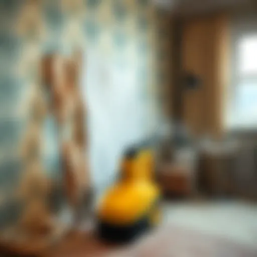 Harnessing Steam Power for Wallpaper Removal A wall steamer in action, effectively loosening wallpaper