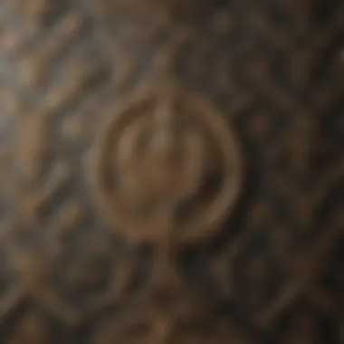 Close-up of intricate wallpaper patterns showcasing texture