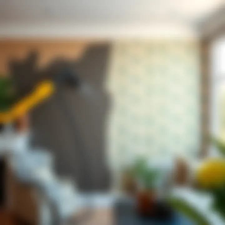 Before and after transformation of a wall post wallpaper removal