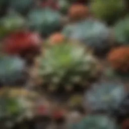 A vibrant display of various succulent species showcasing their diversity