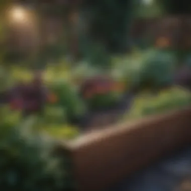Stylish Raised Garden Bed Design A beautifully designed raised garden bed in a backyard setting