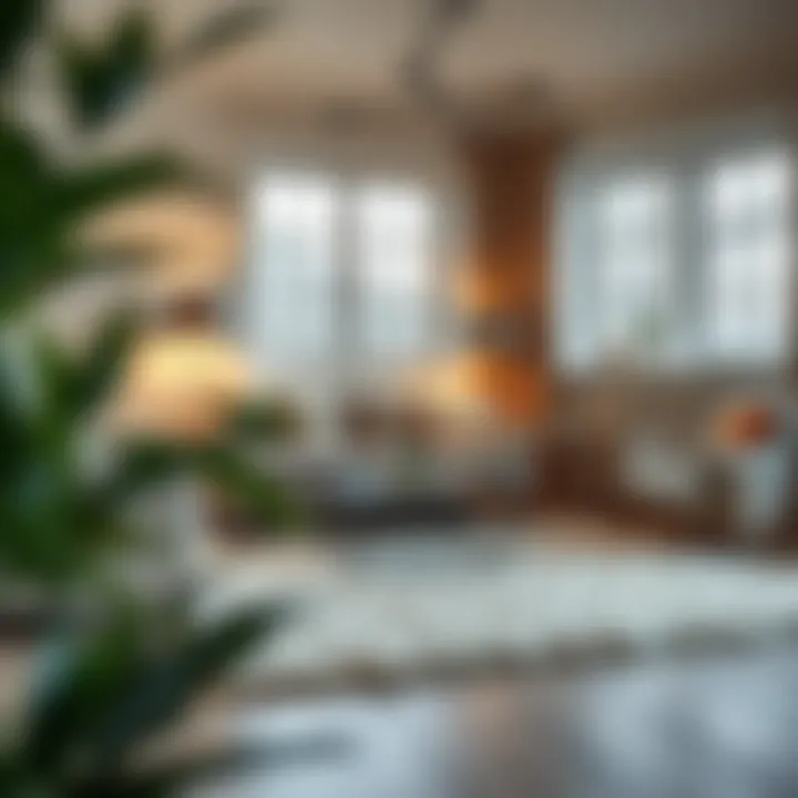 Wool Rug in a Beautiful Living Room Setting Well-maintained wool rug in a stylish living space